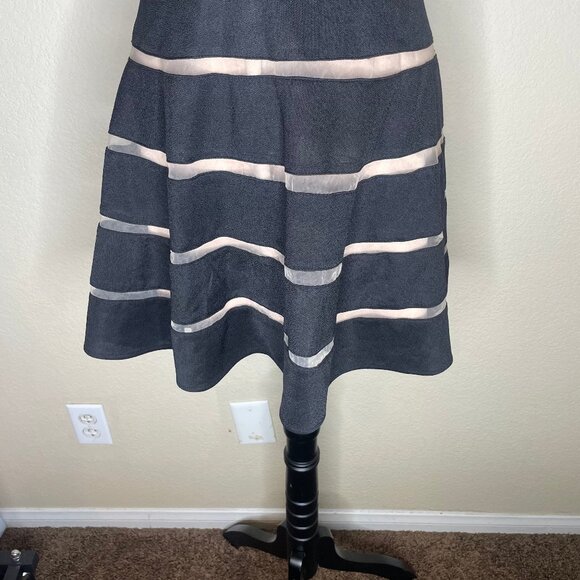 Alt. B Black & Nude Illusion Party Mini Midi Dress Size Large Occasion Event - Picture 5 of 11